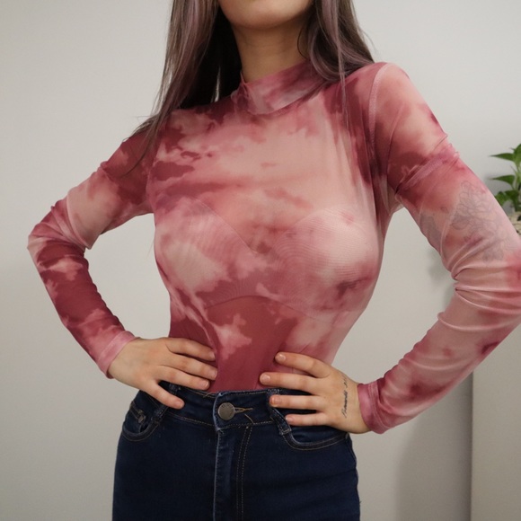 *NWT* Mesh Bodysuit w/ High Neck - Picture 1 of 5